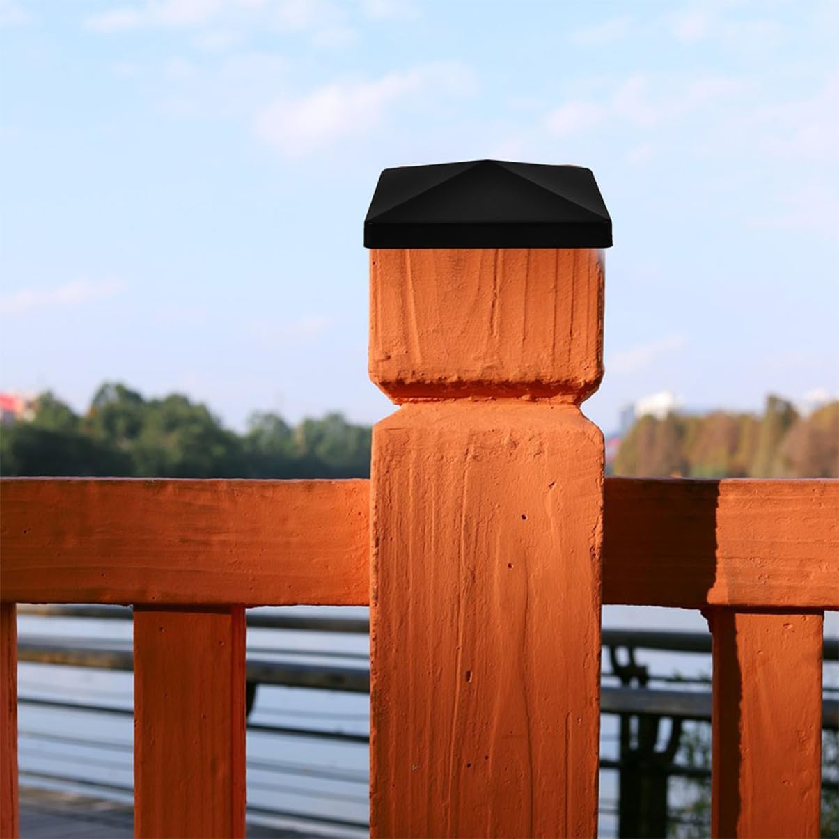 LIFKOME 1set Fence Post Caps Post Covers from Weather Easy to Install for Outdoor Fencing and Decking
