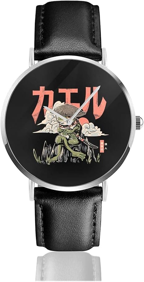 Amazon Co Jp 腕時計 時計 メンズ レディース うで時計 面白い カエル 浪人 高級革ベルト おしゃれ 人気 クォーツ時計 カジュアル アナログ腕時計 クォーツ Watch ブラック 個性的 軽量 ビジネス ファッション ギフトボックス付き 腕時計