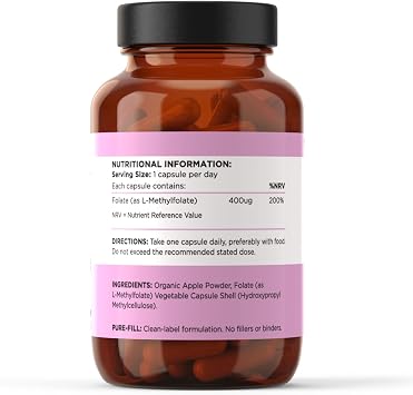 INNOPURE L-Methylfolate Folate Supplement 400mcg, 120 Capsules