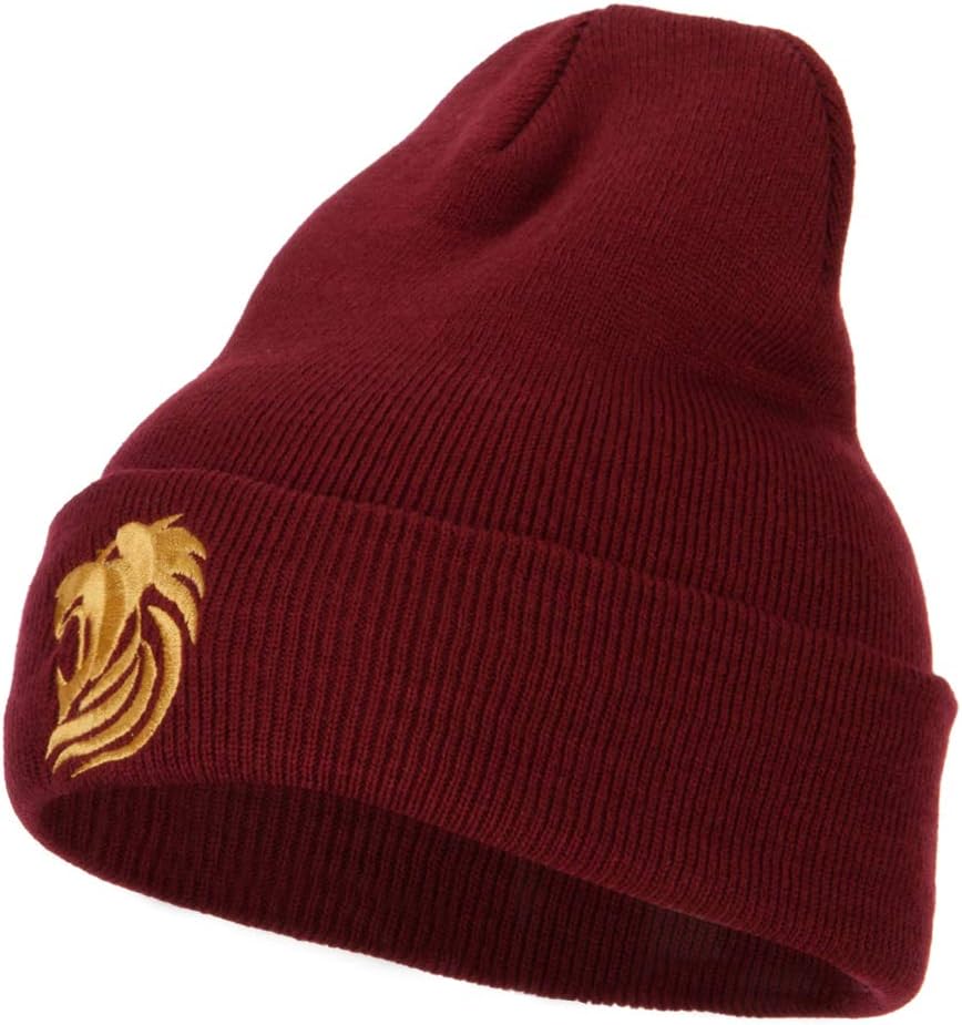 e4Hats.com Gold Lion Embroidered Long Cuffed Beanie