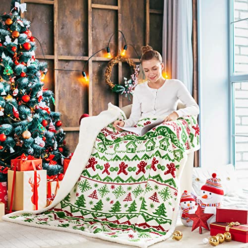 Touchat Sherpa Christmas Throw Blanket, Fuzzy Fluffy Soft Cozy Blanket, Fleece Flannel Plush Microfiber Blanket For Couch Bed Sofa (50" X 60", Christmas Tree) #TOP5