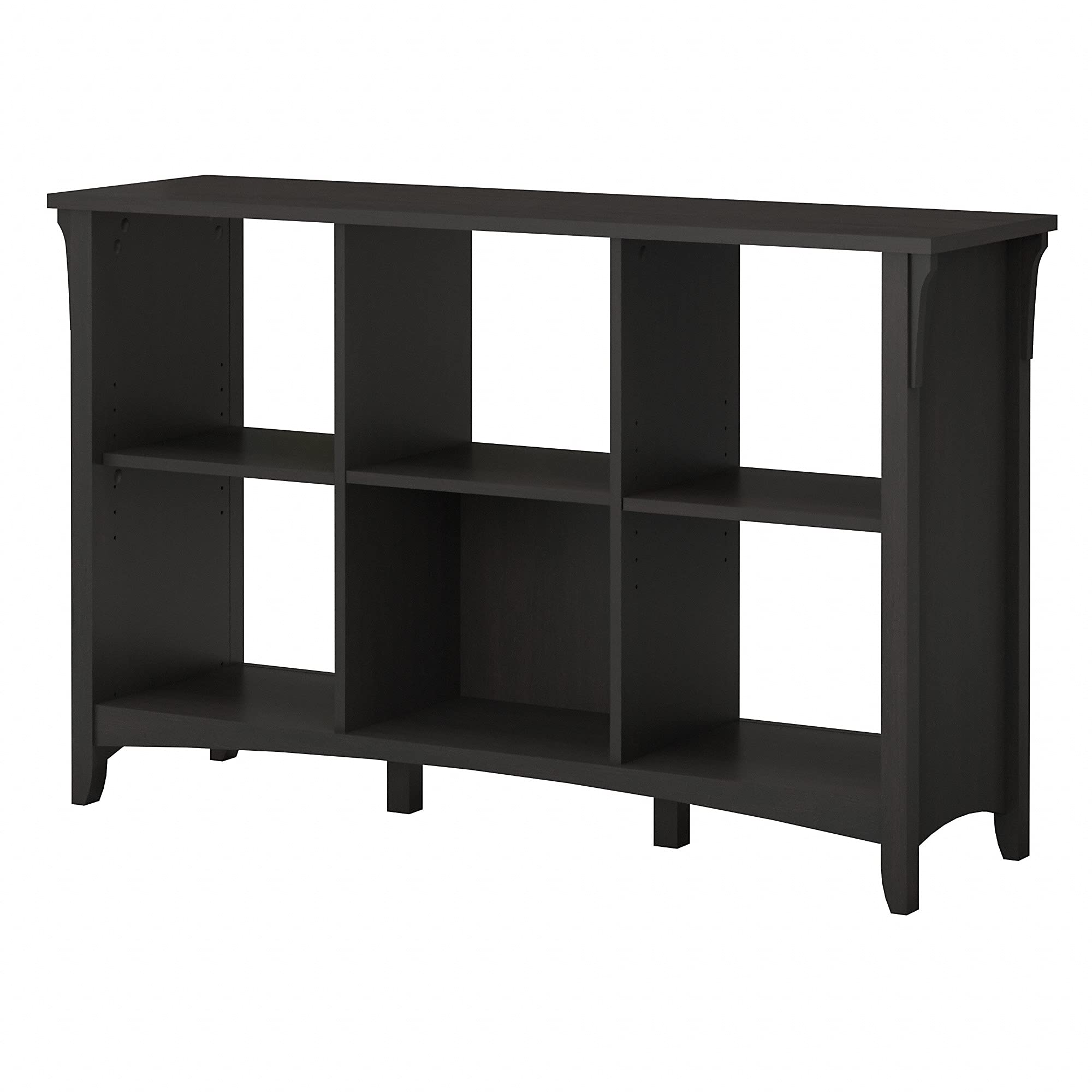 Photo 1 of Bush Furniture Salinas Cube Shelf and Bookcase | Display 6 Shelves | Modern Storage Cabinet with Open Bookshelf for Library, Office, Living Room, Bedroom and More, 48W x 14D x 30H, Vintage Black