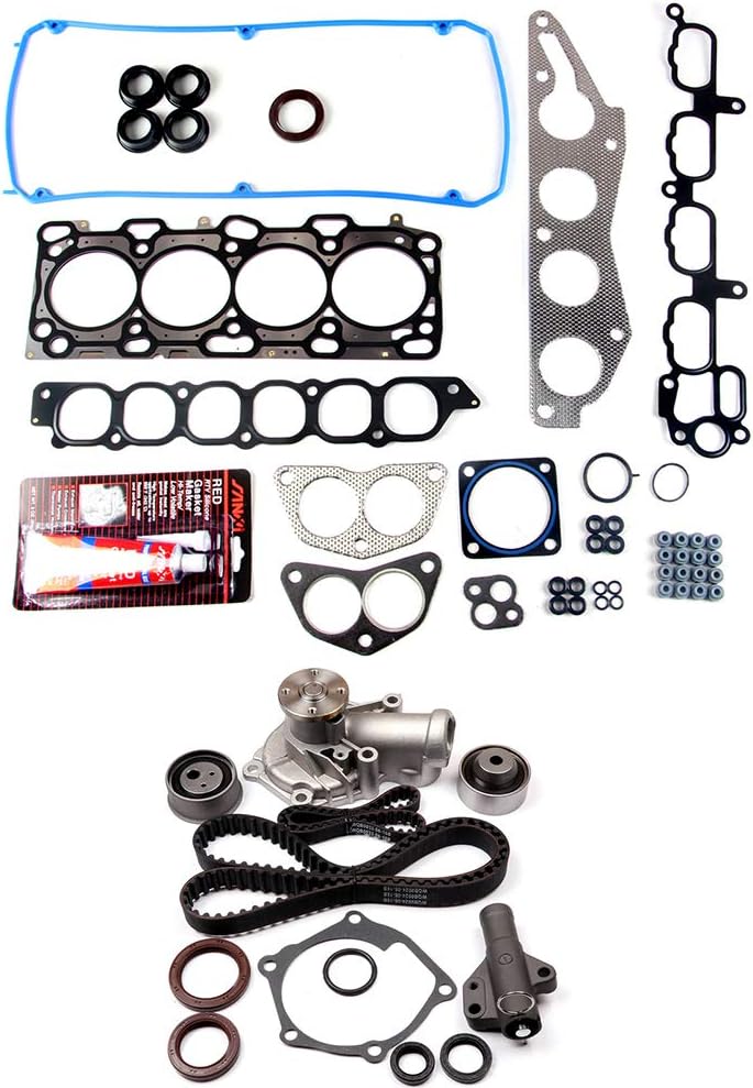 Timing Belt Kit w/Water Pump Fit for Mitsubishi for Outlander 2.4L 2004-2006 for Mitsubishi for Eclipse 2.4L 2006-2009 Replace Timing Belt OEM - TCKWP332