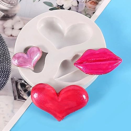 Moldes de silicona para labios DIY corazón resina epoxi molde de boca de silicona artesanal molde personalizado