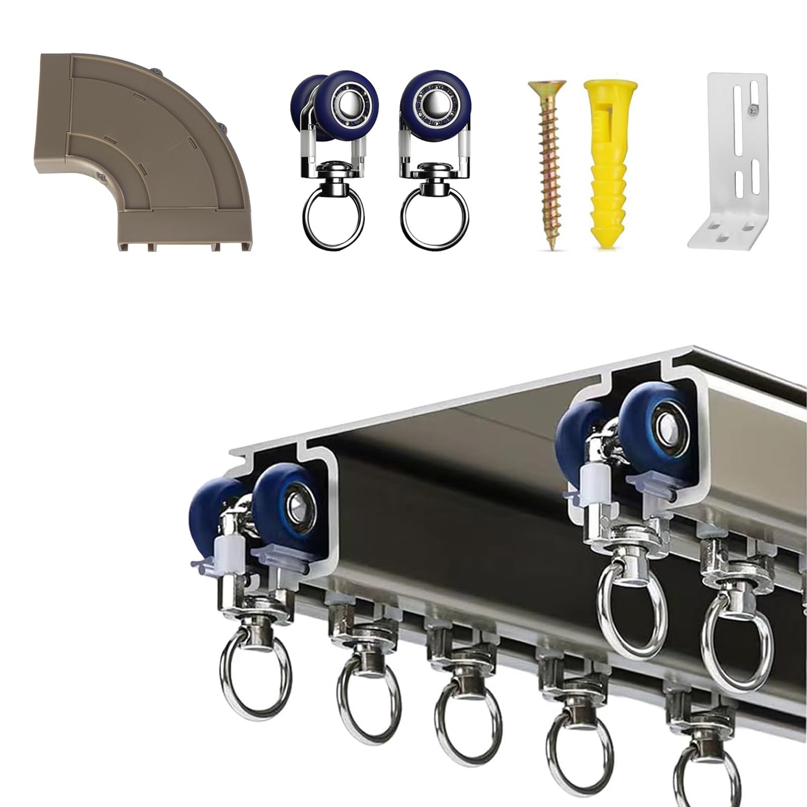 Rail de rideau de plafond modulable pour optimiser l'espace du salon au camping-car
