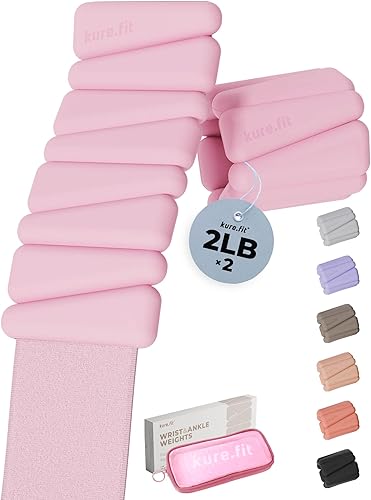 Miniatura 12 de Peso para Pilates | Pesas ajustables para muñeca y tobillo para mujeres | Brazaletes con peso | 1 libra/ 2 libras cada una (Juego de 2)