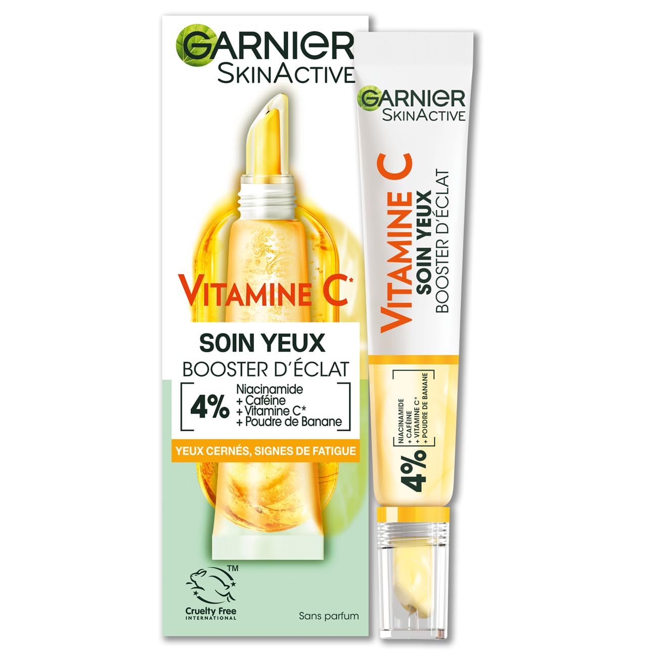 GARNIER Skin Active - Soin Yeux Booster D'Éclat - Réduit Les Cernes & Signes De Fatigue - Poudre Vegan 15ml