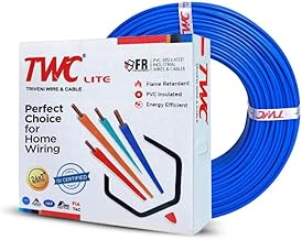 TWC Lite Blue 0.75 SQMM 90 METER | Copper Wire | HRFR (Heat Resistant Flame Retardant) Lead-Free Cable | Low Smoke Halogen-Free Wire for Home & Industrial Electrical Wiring