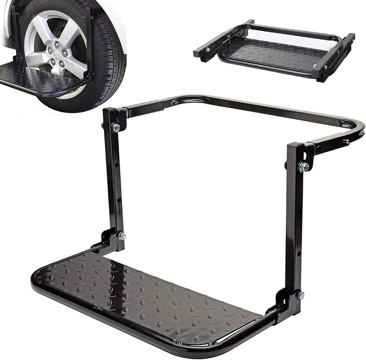 Steel Car Tire Steps,Tire Wheel Step,Folding and Adjustable,Pickup SUV