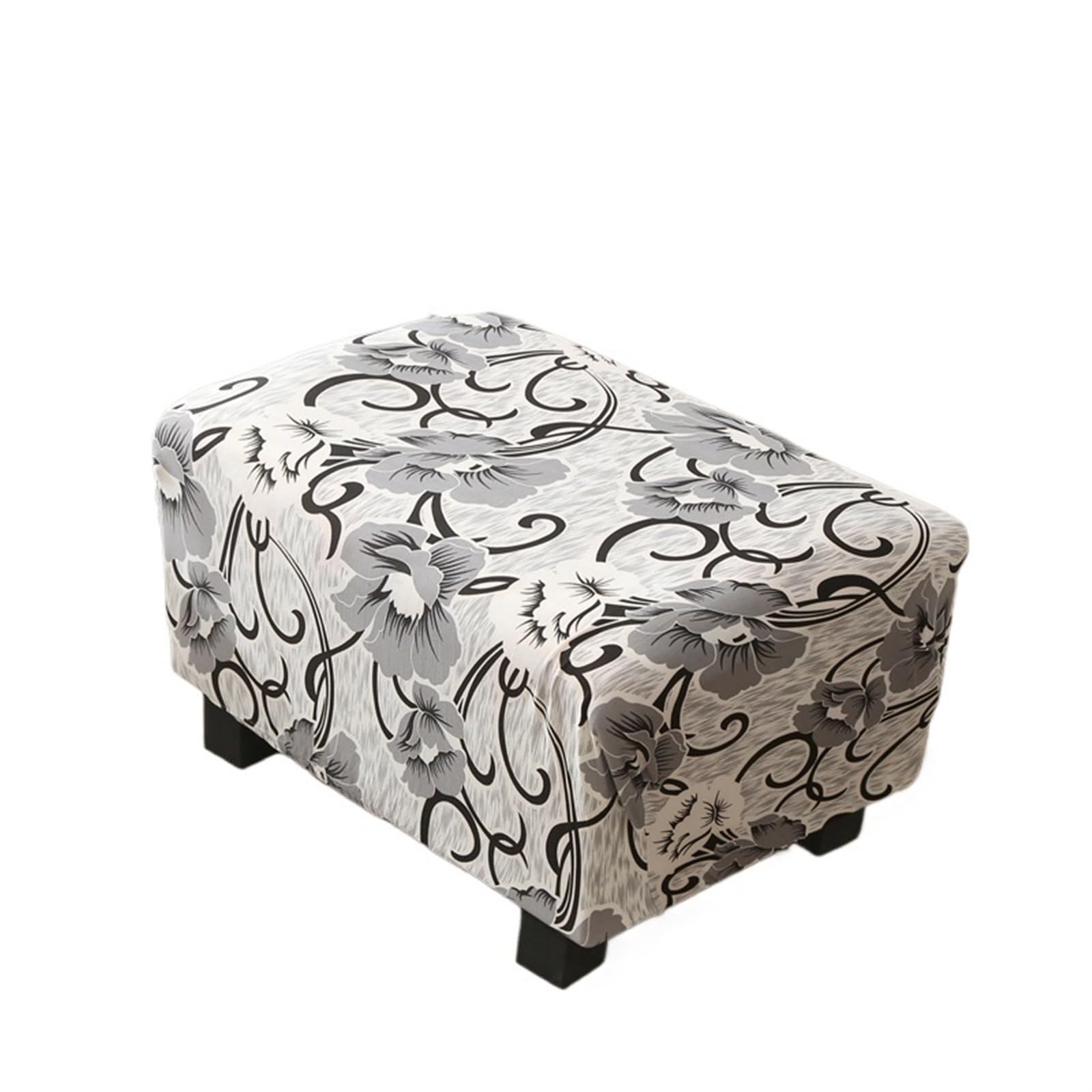 YXINAER Foot Stool Cover Ottoman Rectangle Storage Stool Cover Printed Footrest Slipcovers Footstool Protector Covers with Elastic Bottom(Type15)