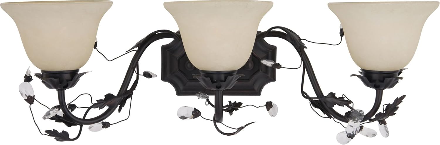 Maxim Elegante-3 Light Bath Vanity in Leaf style-28 Inches Wide by 8.5 inches high