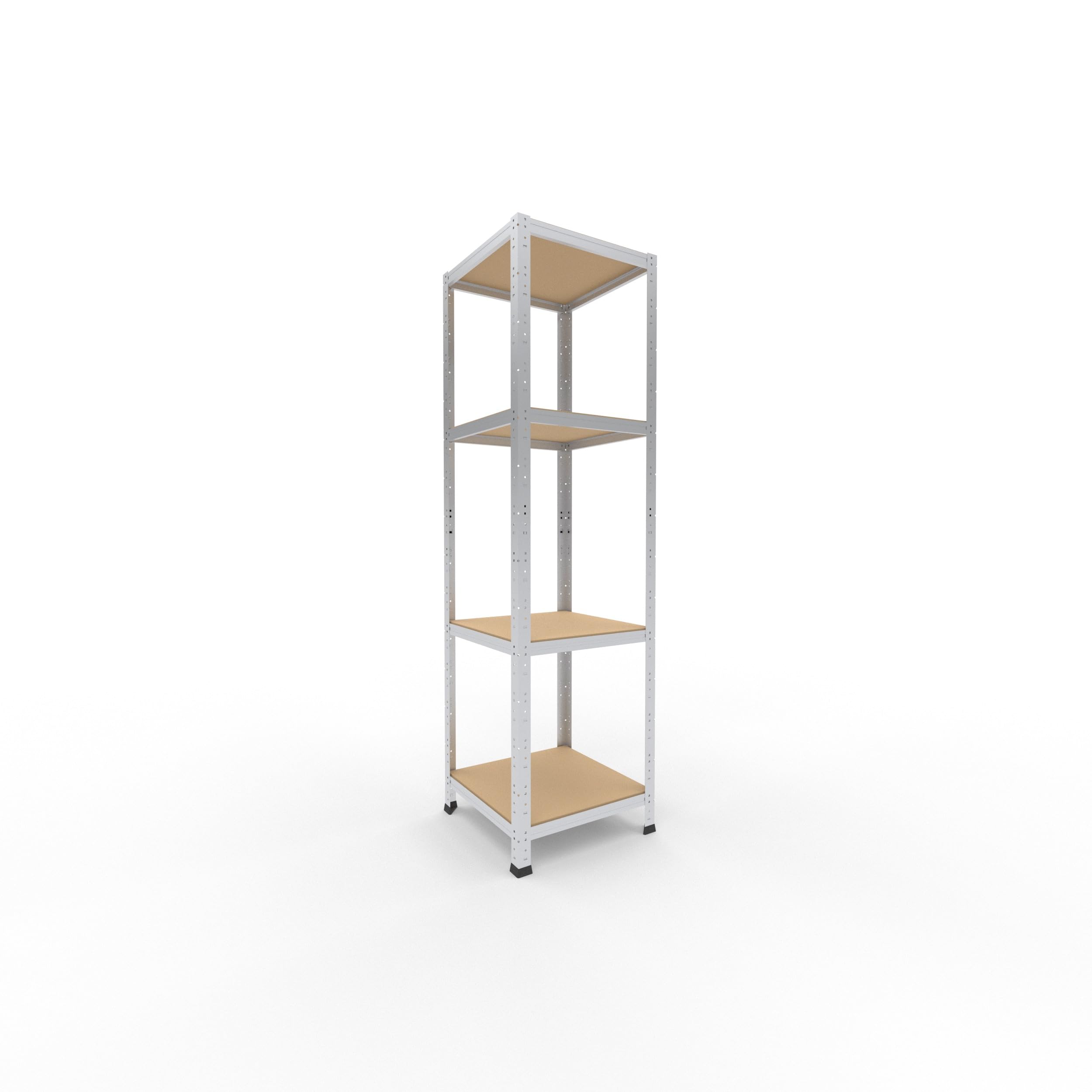 shelfplaza Home 180x50x50 cm Schwerlastregal in verzinkt mit 4 Böden und 175 kg Traglast pro Boden