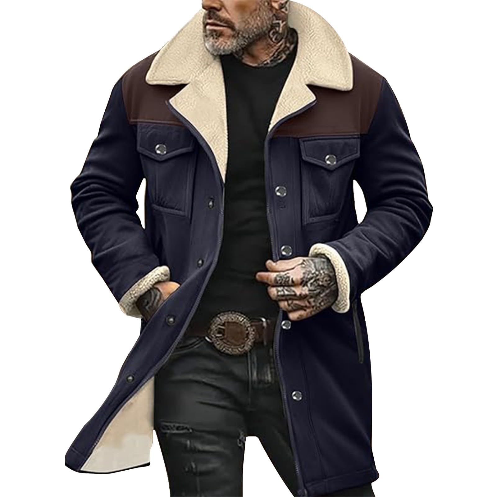 Men's Jackets Vintage Faux Leather Jacket Winter Coats Zipper