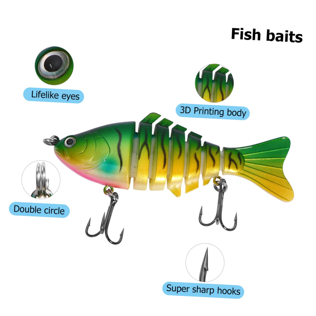 ABOOFAN 6 Piezas 10cm Señuelo Cebo Señuelos De Pesca Señuelos Pesca Multi-articulación Cebo Duro