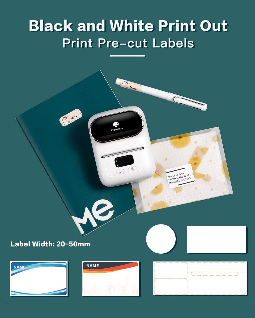 Best Cyber Deals 🔥 Phomemo Bluetooth Label Maker Machine- M110S Portable Mini Thermal Barcode Label Maker for Business Labeling, Barcode, Office, Cable, Retail, Compatible with Android & iOS, White