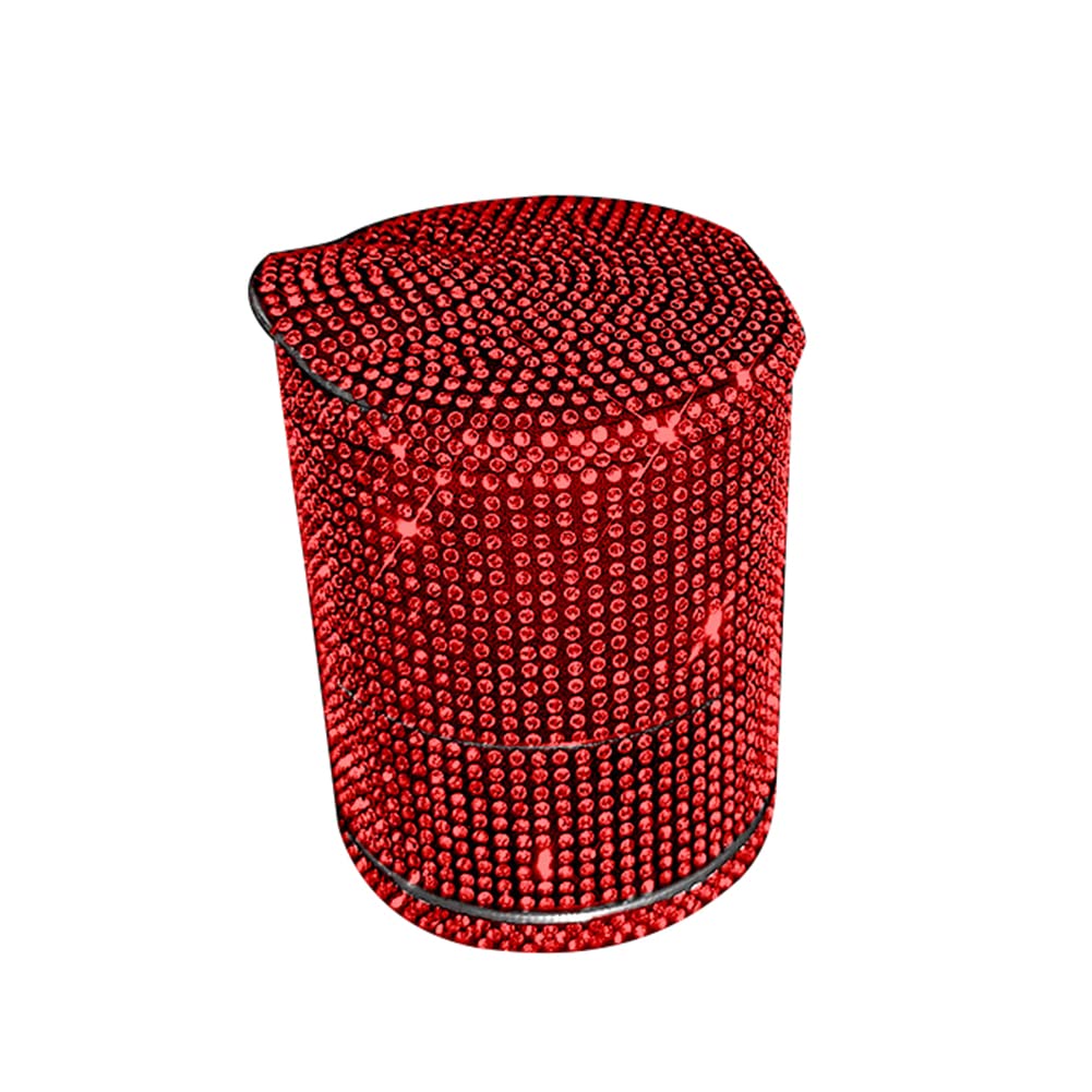 Posacenere Auto Portatile Con Luci LED Blu, Coperchio E Strass, 9x7,5 Cm - Elegante E Anti-odore - 2