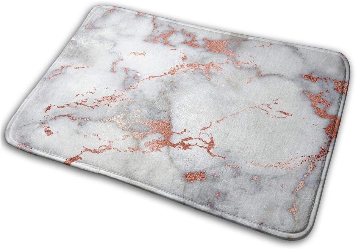 TERPASTRY Rose Gold Marble Entrance Door Mat Carpet Bath Floor Home Non Slip Door Floor Mats Hall Rugs Kitchen Bathroom Carpet Decor Doormats Carpets 15.7x23.6 Inches