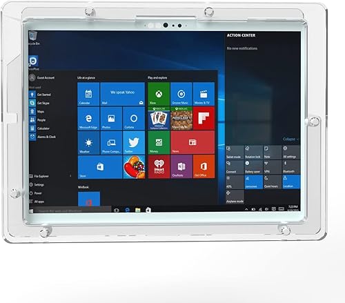 Miniatura 3 de TABcare Funda antirrobo de acrílico VESA para tableta Microsoft Surface Pro 3 4 5 6 7 con montaje en pared gratuito (superficie Pro 34567, negro)