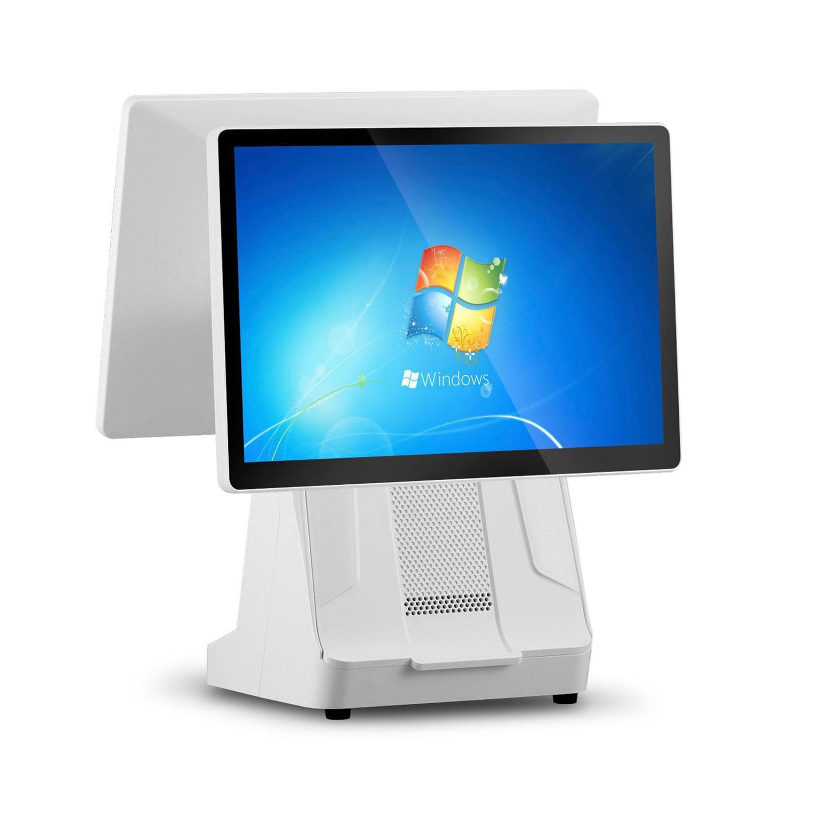 Caja registradora TPV táctil de Doble Pantalla, Terminal Windows Todo en uno, Pantalla táctil de 15,6 Pulgadas, para comercios minoristas, Tiendas de conveniencia y supermercados