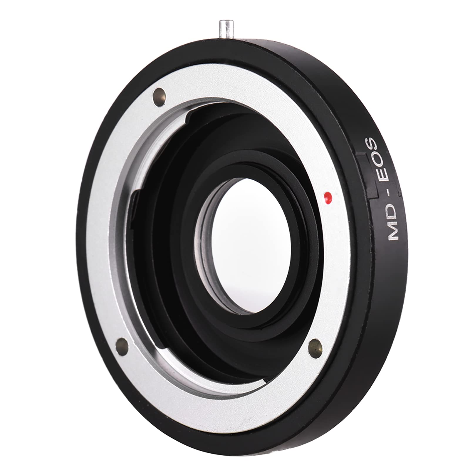 Domary Lens Adapter, MD-EOS Lens Mount Adapter Ring with Corrective Lens for Minolta MD Lens to Fit for C-anon EOS EF Camera Focus Infinity