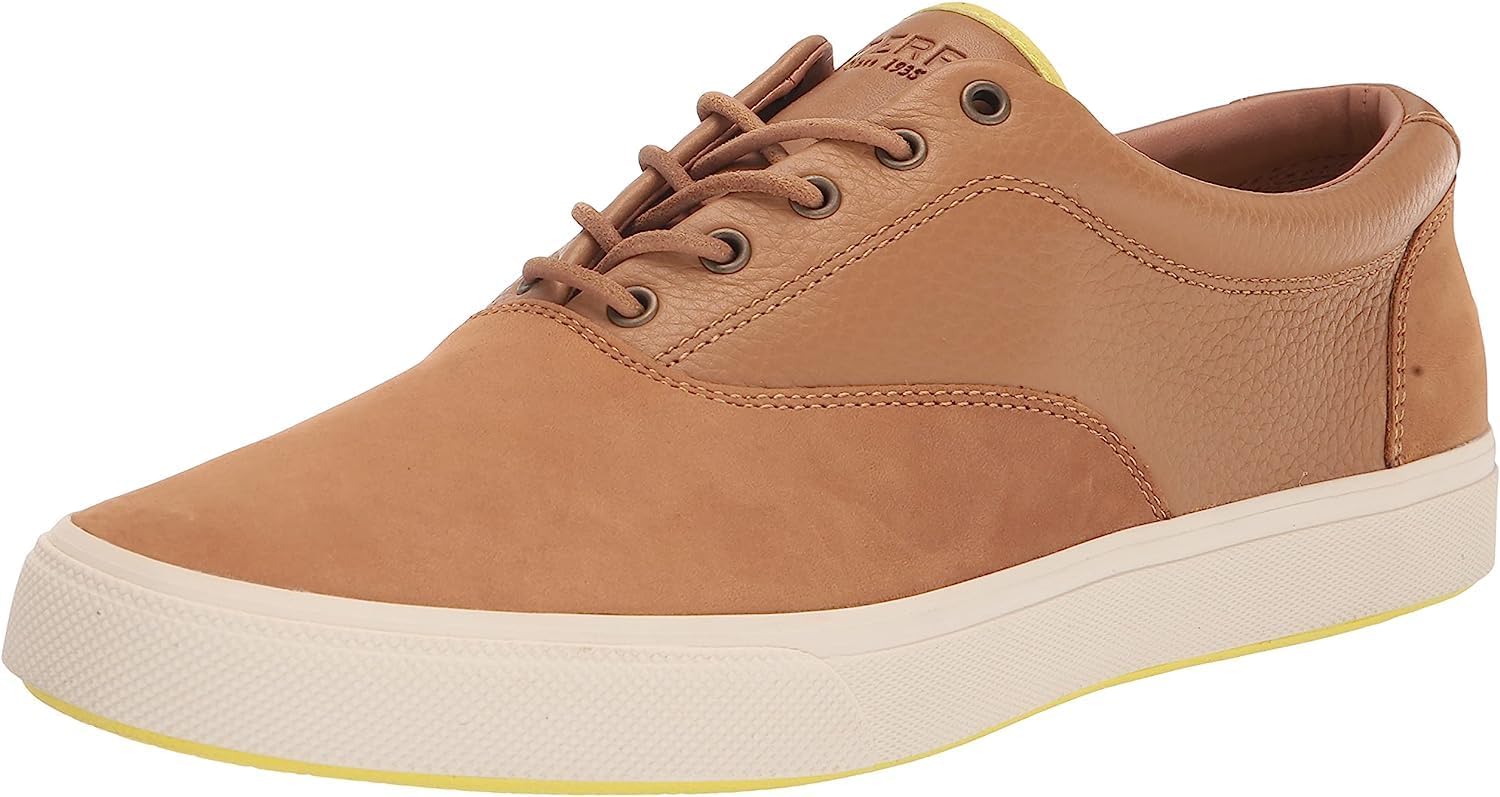 Sperry Men's Striper PLUSHWAVE CVO Sneaker, TAN, 8.5