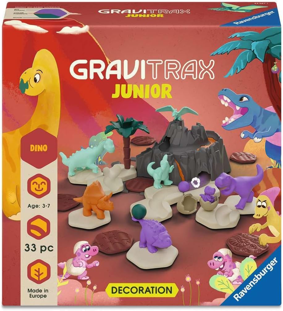 Ravensburger GraviTrax Junior Extension Dino 24587 - Marble Run from 3 Years - Marble Run and Construction Toy for Children - Dino Gift for Boys and Girls