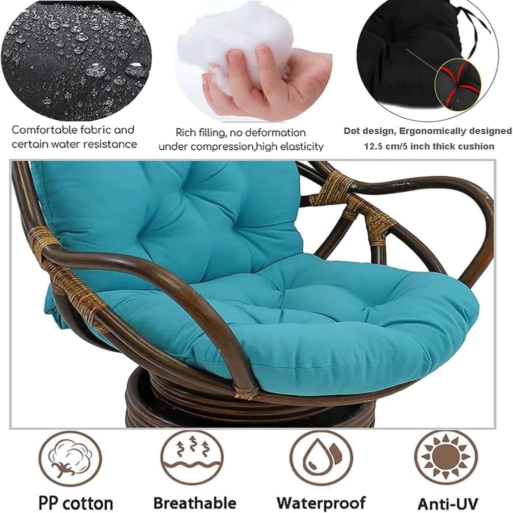 Fauteuil en Rotin Pivotant Coussin pour Fauteuil a Bascule Intérieur Rocker Coussin Pivotant Pad de Remplacement, pour Fauteuil Inclinable en Rotin(#H)
