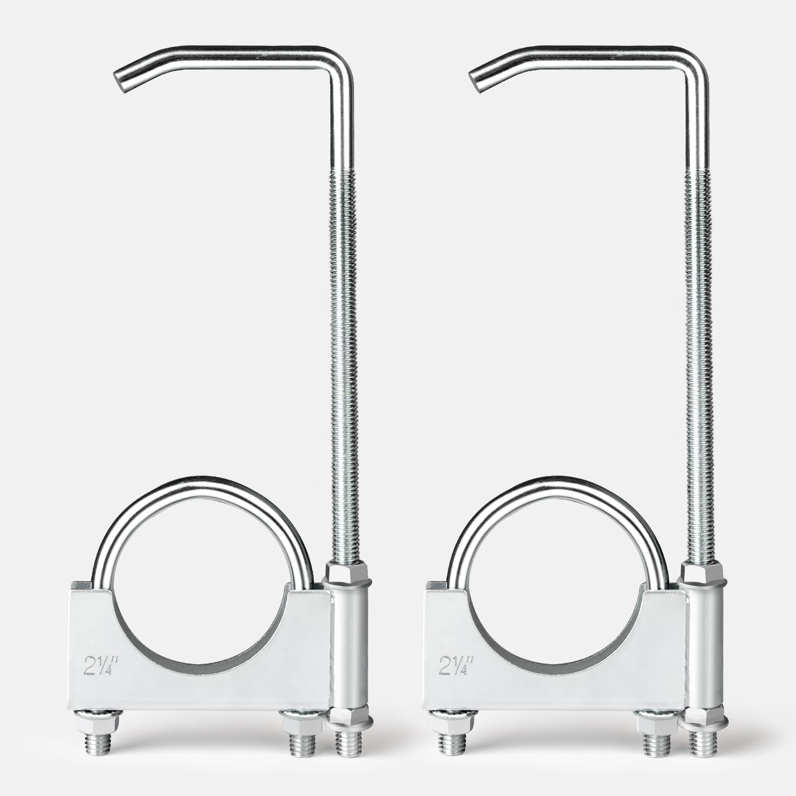 Colgador de tubo de escape universal de 2.25 pulgadas con abrazadera resistente, plata