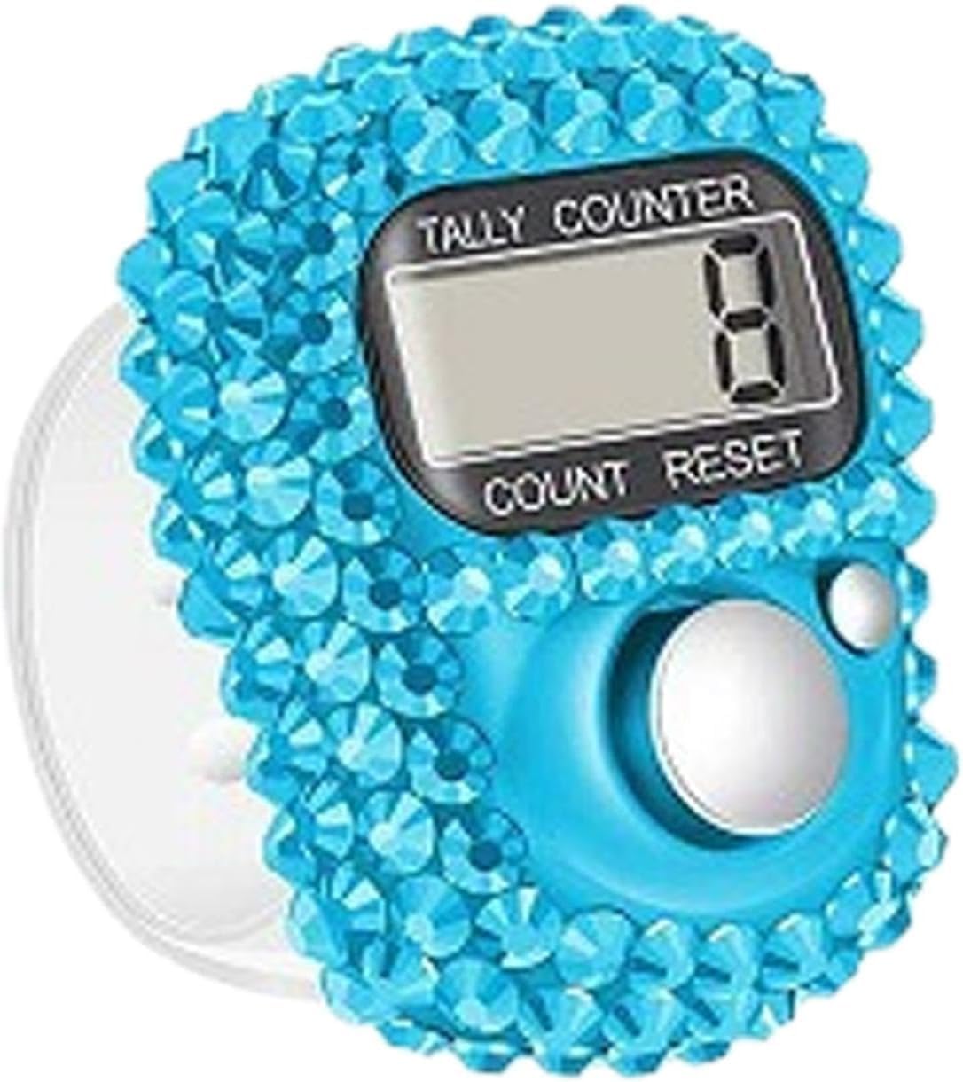 COOLive Blue Electronic Finger Tally Counter, Convenient Finger Clicker Counter, Portable Digital Display Tally Counter, Resettable Mini Lap Counter for Golf Goods Counting Lap Knitting Accessories