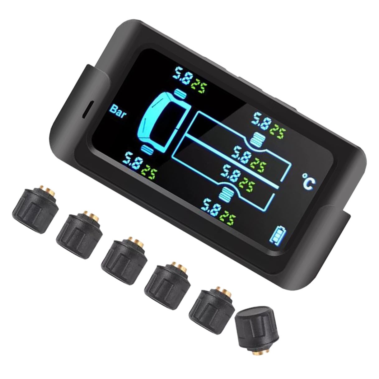 Sistema di Monitoraggio Pressione Pneumatici Sensori Esterni ABS 6 Pneumatici Wireless Solare per Camion e Autobus