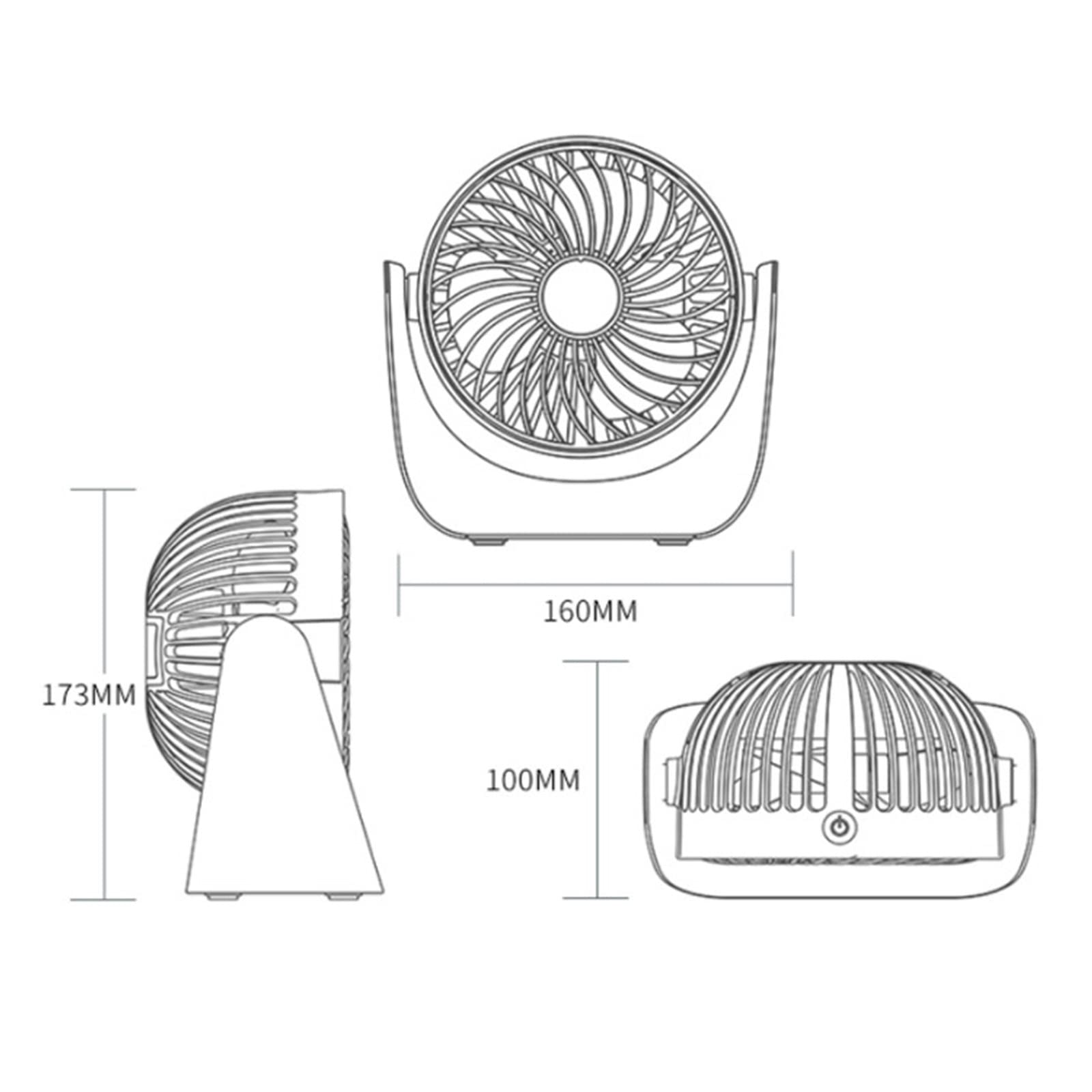 Ventilatore da scrivania USB, ventola da scrivania regolabile a 3 velocità, mini ventola rotante a 360°, ventola di raffreddamento portatile per ufficio/casa/campeggio,Blue
