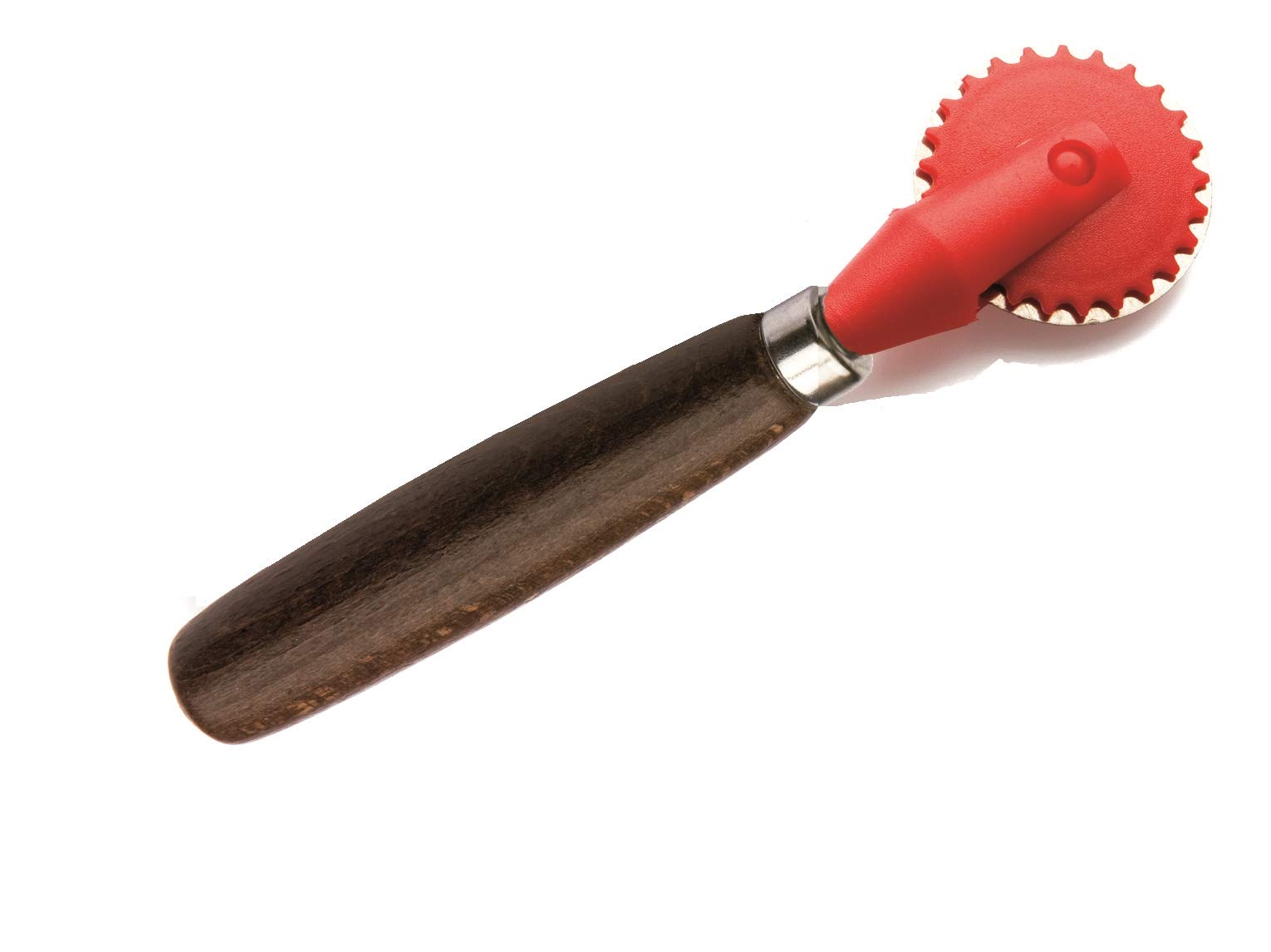 Tredoni 4cm Dough/Ravioli Stamp Cutter & Sealer Wheel, Pastry/Pasta Maker, Wooden Handle, Brown