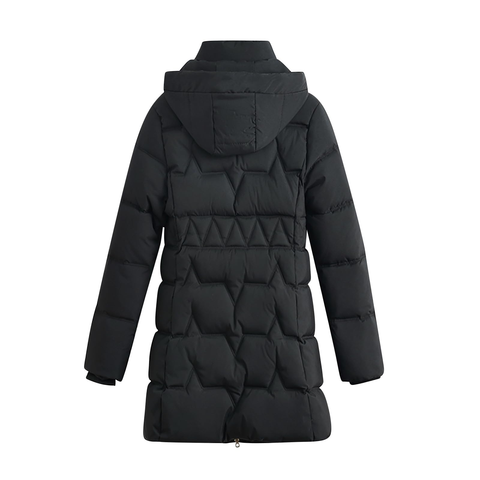Abrigo Acolchado Mujer Invierno Chaqueta de Plumas Largo para Mujer Color Sólido Abrigos de Algodón con Capucha Manga Larga Termica Plumíferos con Cremallera Gruesa y Cálida Chaquetas Transpirable