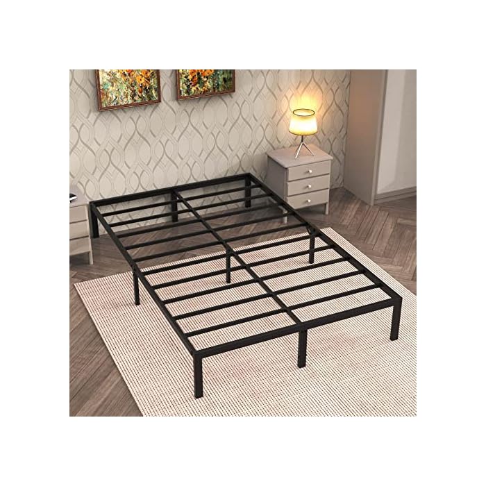 Buy Mr IRONSTONE Queen Bed Frame, 14 Inch Platform Heavy Duty Steel Queen Size Bed Frame No Box