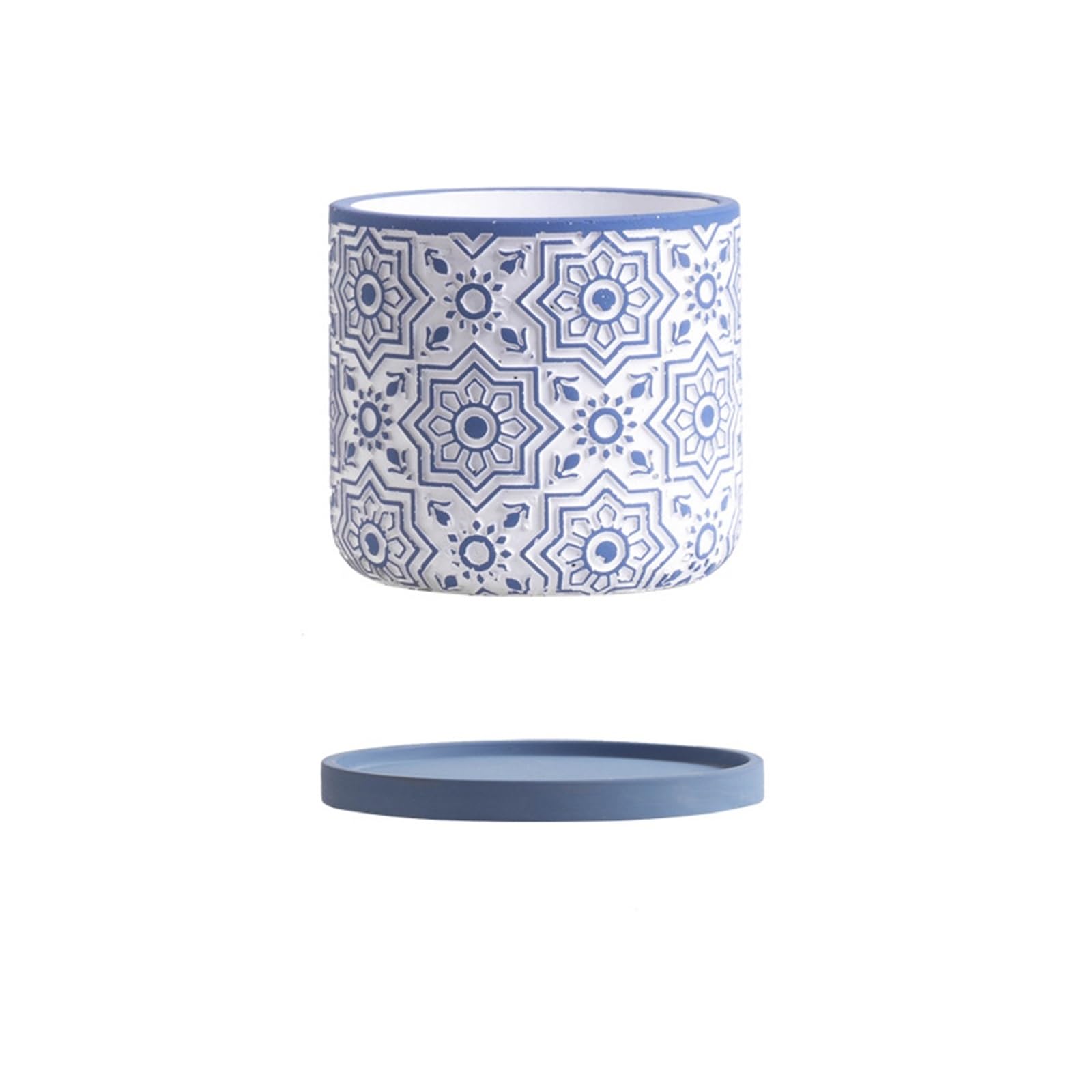 Lkvent Cement Flower Pot with Tray Round Cactus Succulent plant pots