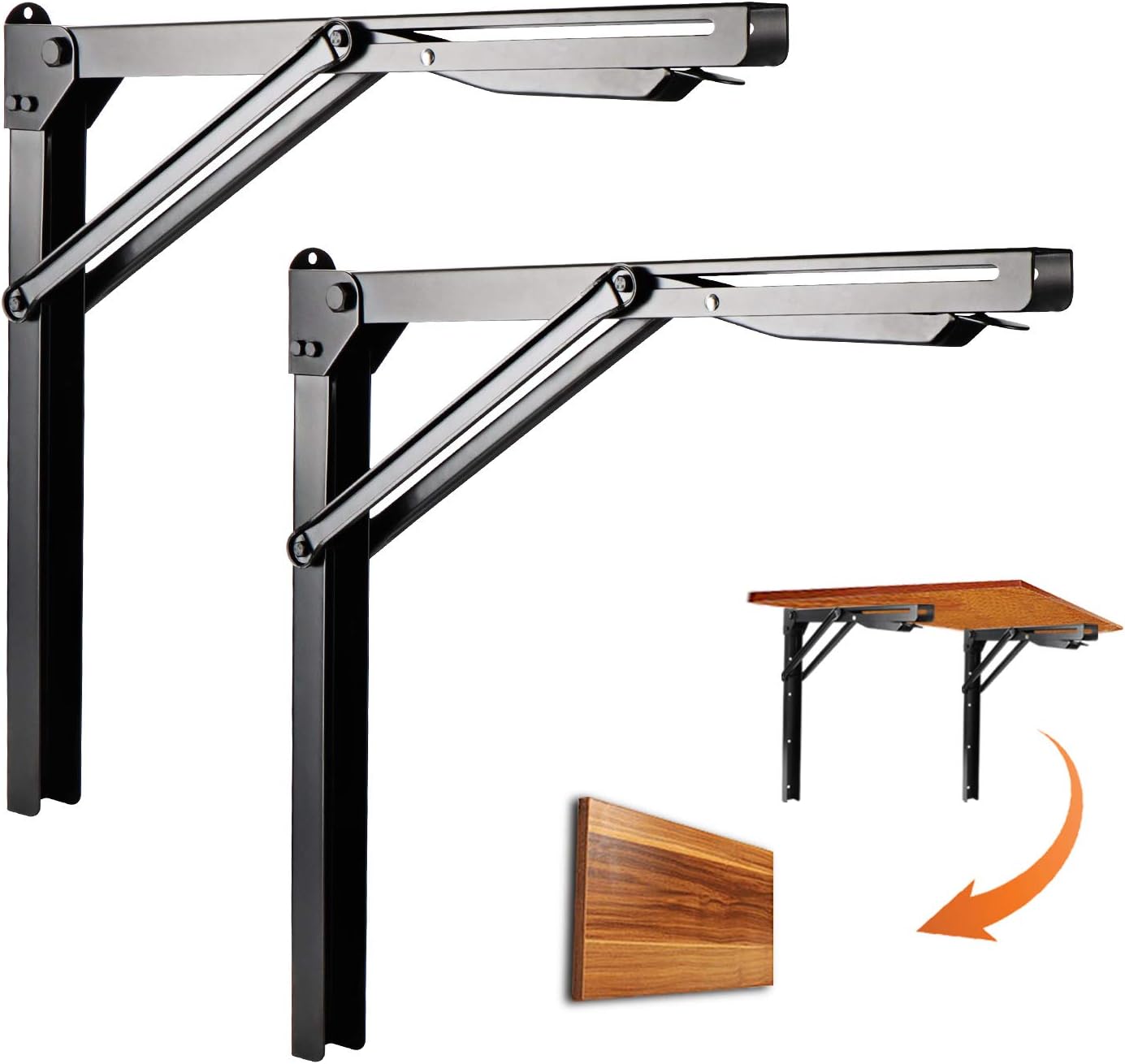 Frее Shірріng 🛒 Stormann Folding Shelf Brackets, 24 Inch Heavy Duty Metal Collapsible Shelf Bracket , Wall Mounted DIY Brackets for Workbench Table Frее Shірріng 🛒 Stormann Folding Shelf Brackets, 24 Inch Heavy Duty Metal Collapsible Shelf Bracket , Wall Mounted DIY Brackets for Workbench Table