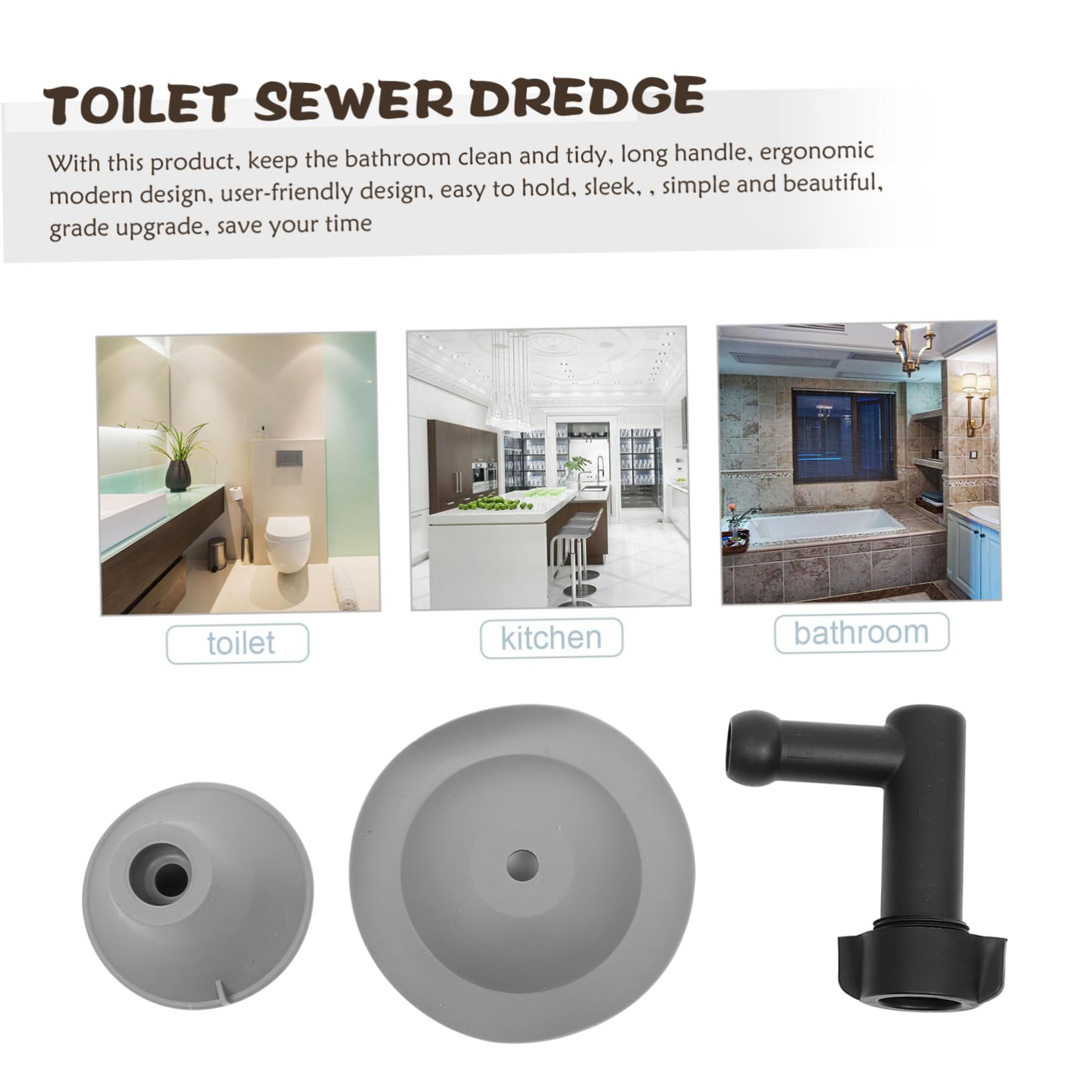 Déboucheur de Toilettes en Plastique Blanc pour Nettoyage et Désobstruction