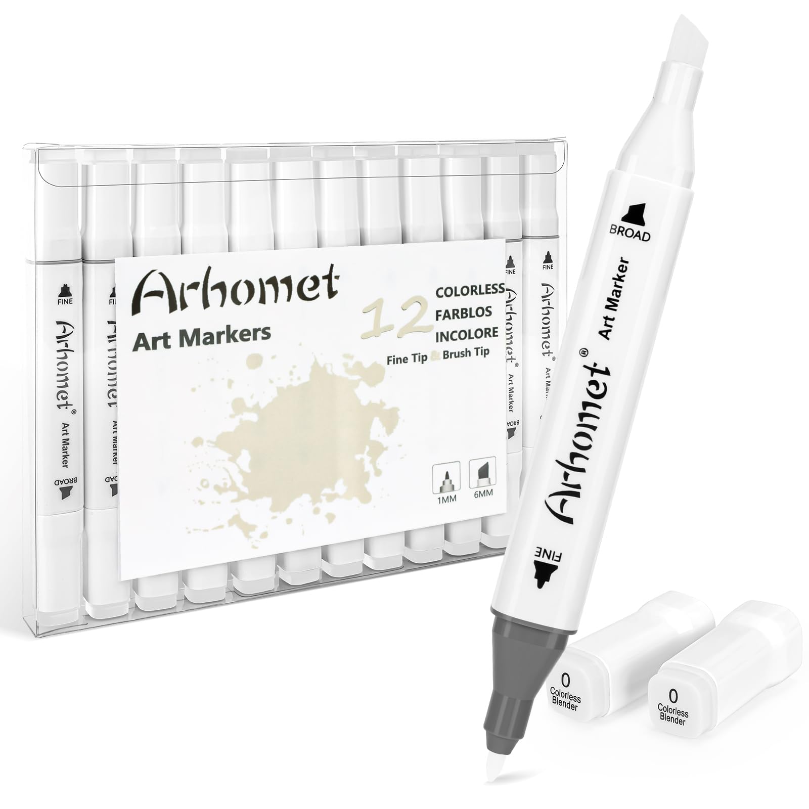Amazon.com : Arhomet 12pcs Blender Colorless Alcohol Markers Set
