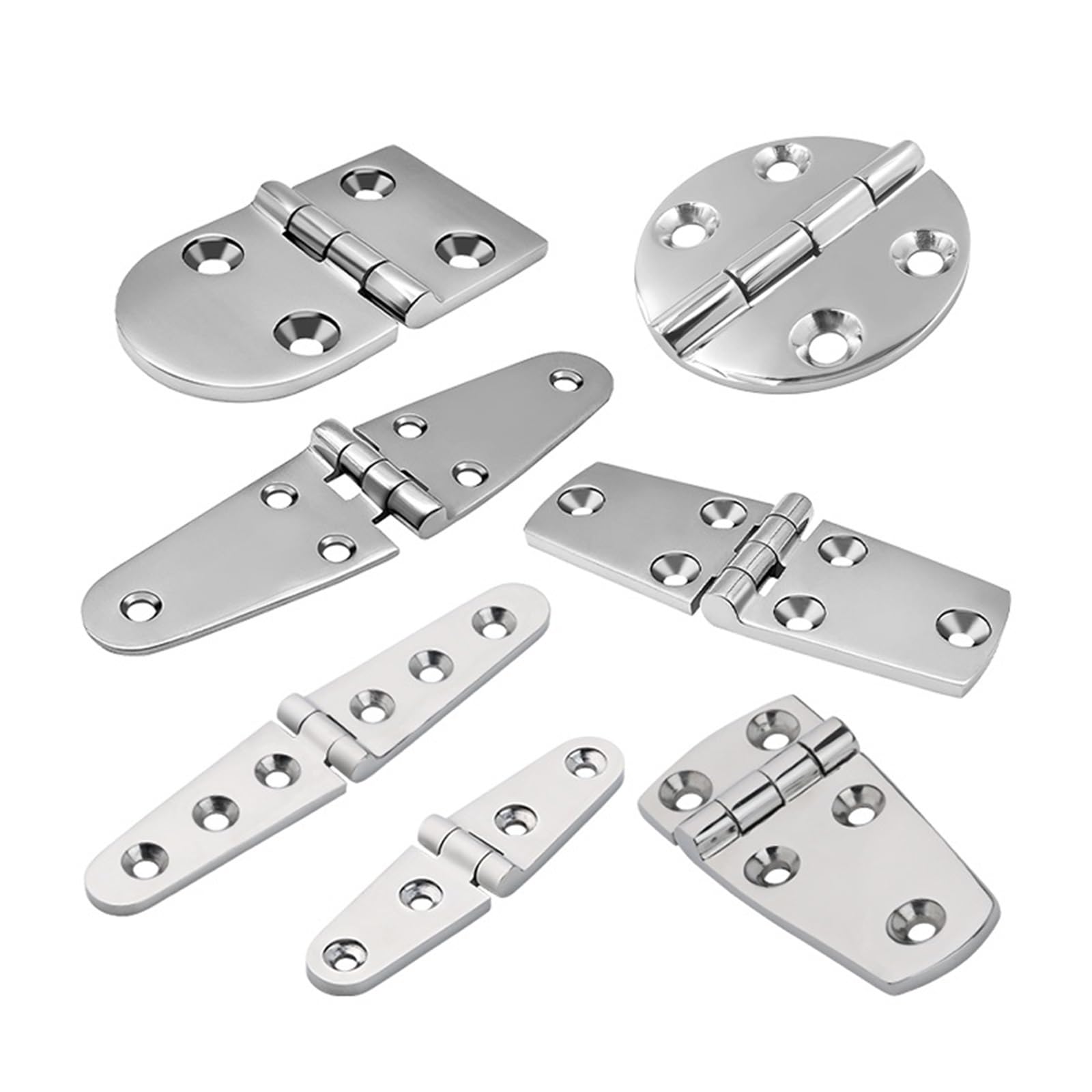 Pswbkvdblp 316 Stamped Hinge Stainless Steel Casting Hinge Flat Hinge Cabinet Doors For Windows 4/6 Holes Hardware 1Pcs