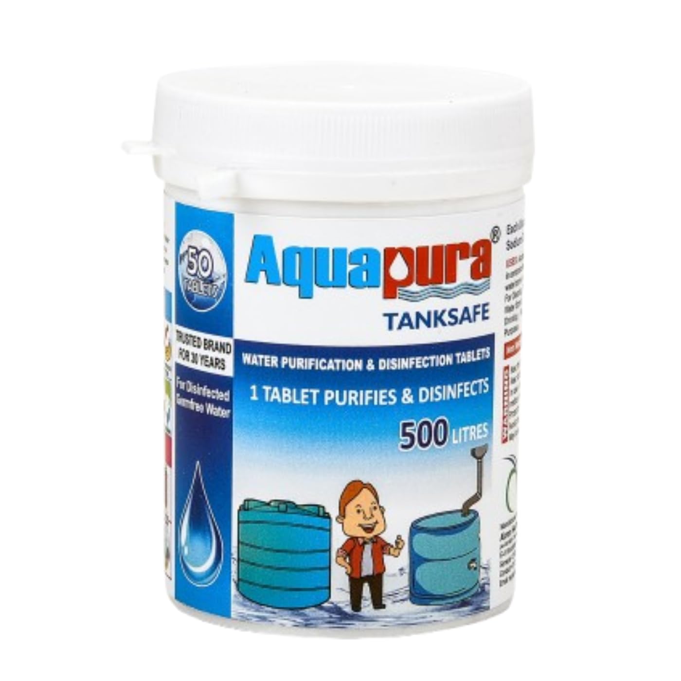 Aquapura Chlorine Tank Safe Tablets For Water Purifies and Disinfects Tablet Each Tablet For 500 Ltrs Water | Water Purification and Sanitising Tablet 3 Years Shelf Life and Warranty 50 Tablets-picture-25