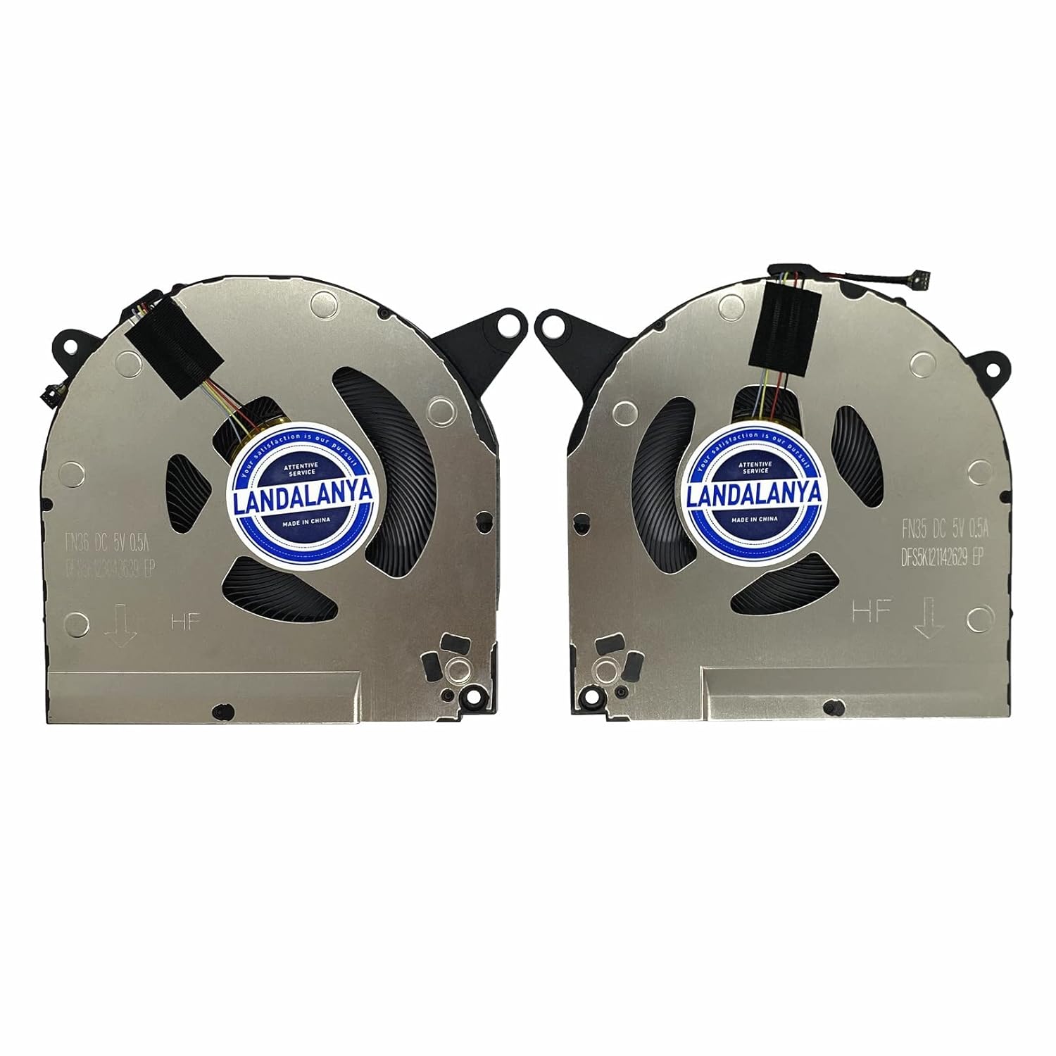 Replacement New CPU and GPU Cooling Fan for Lenovo Legion S7-15IMH5 S7-15ARH5 S7-15ACH6 Y9000X R9000X R9000V 2021/2021H Series DFS5K123043639 FN36 DFS5K121142629 FN35 DC5V Fan