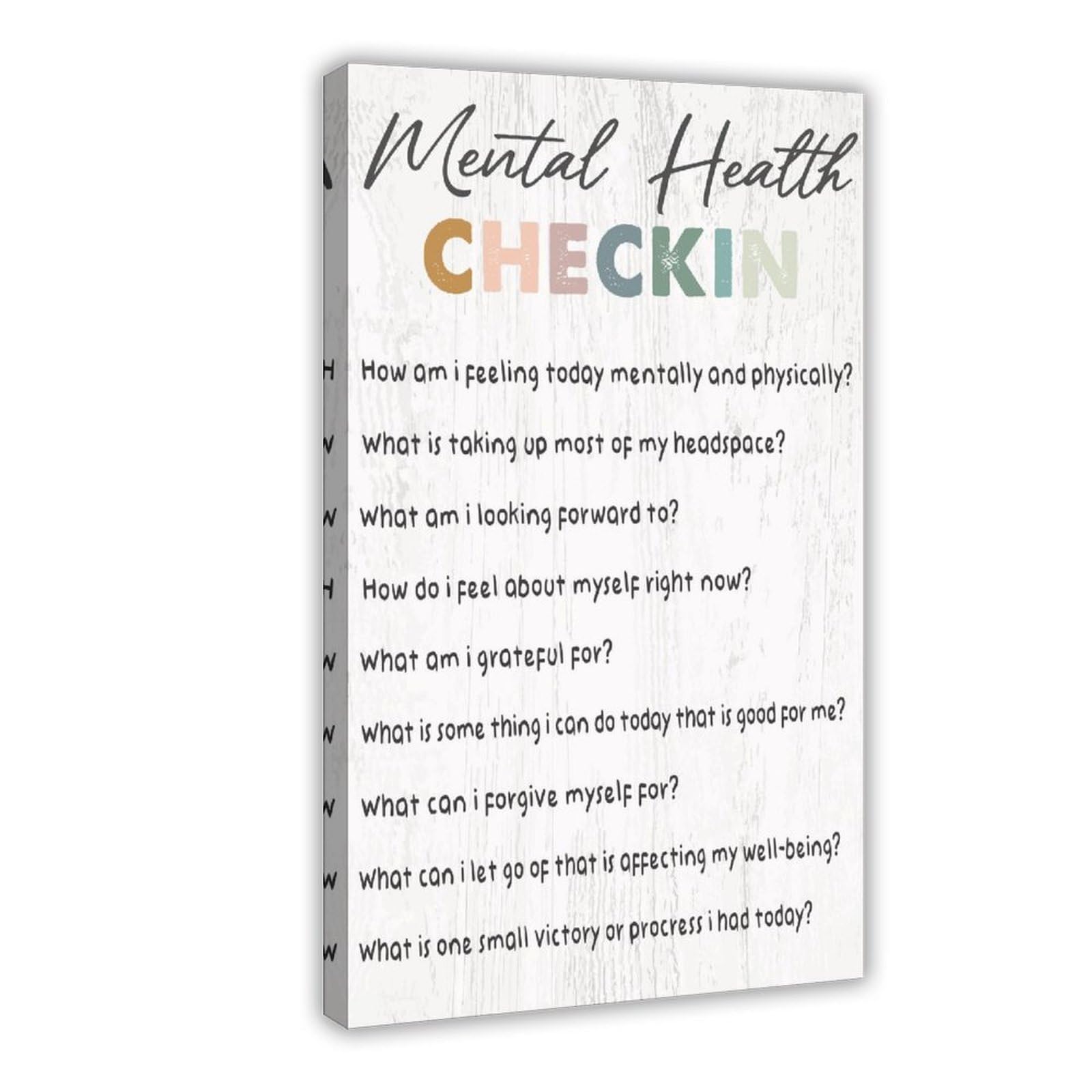 GJtyRFH Mental Health Check - In Tune Into Yourself (2) Canvas Wall Art Posters And Prints Room Aesthetic Bedroom Office Decor 16" L X 24" W