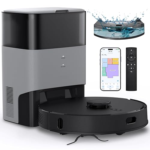 Robot Vacuum and Mop Combo, Self-Emptying, 60-Day Capacity, Schedule, 180mins Runtime, Home Mapping, Wi-Fi/App/Alexa/Remote, Robotic Vacuum Cleaner for Pet, Hard Floors, Carpet
