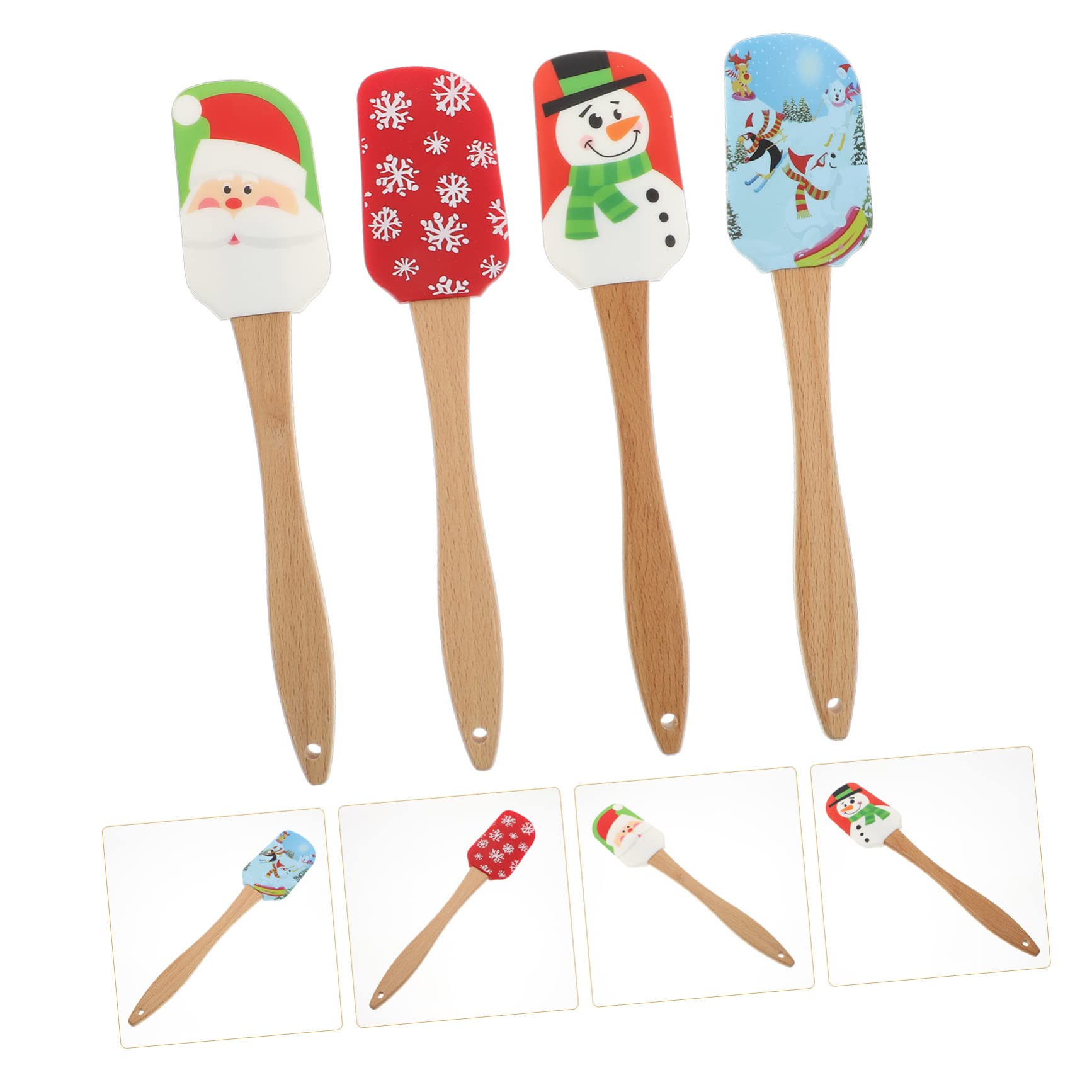 Gatuida 4piezas Espátulas Para Repostería Raspadores De Para Decoración De Pasteles De Cocina Navideñas
