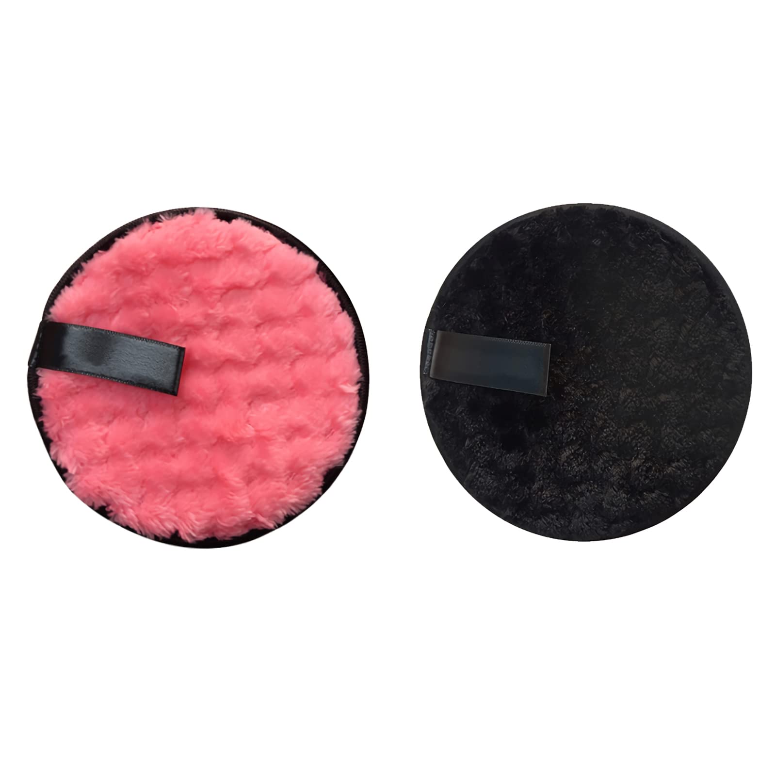 maycreate MAYCREATE® 2 Pcs Makeup Remover Cleansing Pads Set, Reusable Soft Double-Side & Easily Remove Stubborn Face Or Eye Makeup & Suitable For Dry Oily Skin Type - Pink & Black-picture-30