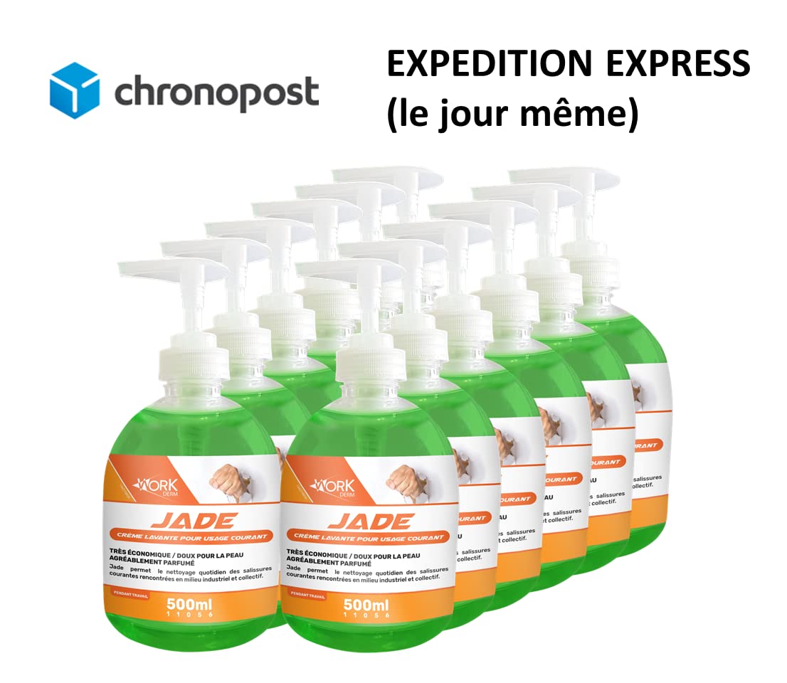 Savons mains 500 ml - lavage main fréquent Industrie - Lot de 10 + 2 gratuits