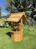 Zierbrunnen, Holzbrunnen, Gartenbrunnen, Brunnen imprägniert 1,0m massiv