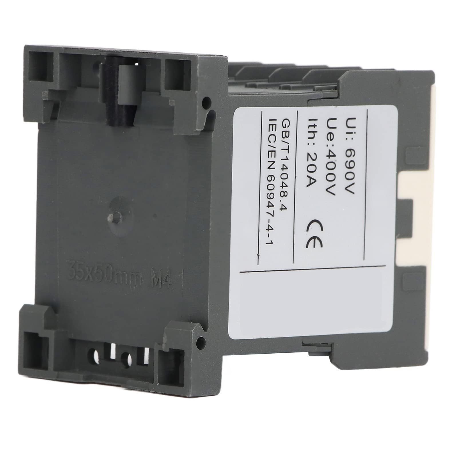 Contacteur Ca 3 Pôles 4 Contacts en Argent épaissi Normalement Ouverts 220V 12A Contacteur électrique Industriel pour la Distribution D'énergie