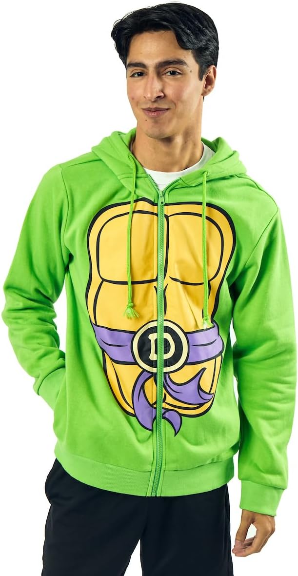 Bioworld Teenage Mutant Ninja Turtles Donatello Long Sleeve Men's Green Cosplay Hoodie