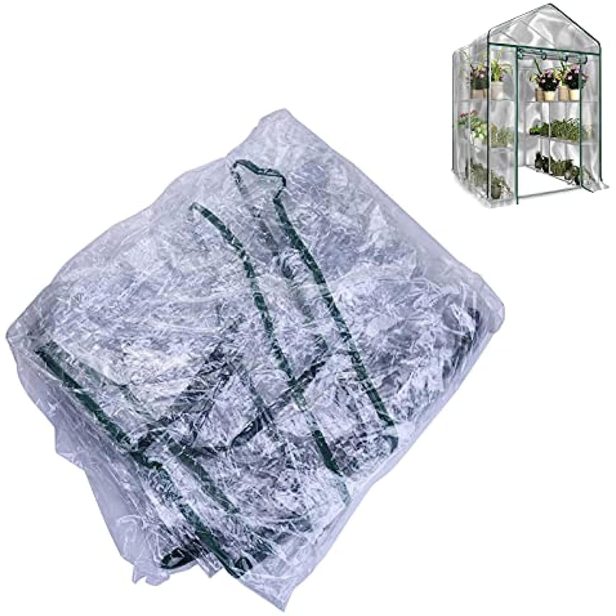 Foliengewächshaus Tomatengewächshaus Treibhaus Gartenhaus Frühbeet Tomatenhaus Gemüse Gewächshaus Transparent 100x50x150/136cm